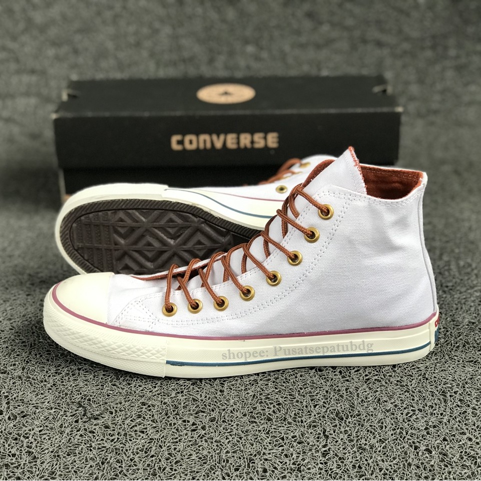 (BAYAR DITEMPAT) Converse Premium Tali Tan High White