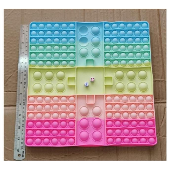 ~~~~~] POP IT BATTLE DICE JUMBO RAINBOW PASTEL PINK POP IT GAME BOARD DADU
