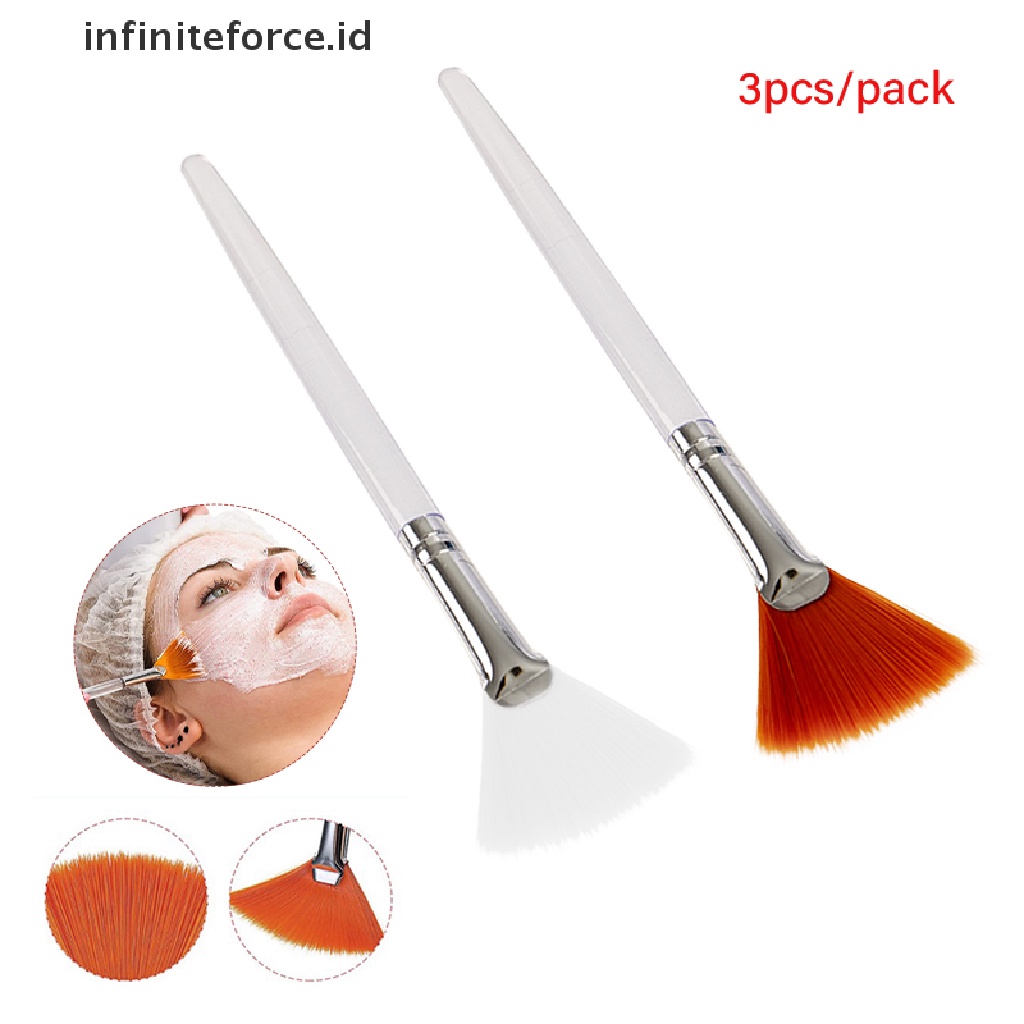 Infiniteforce.id 3pcs / Set Brush Makeup Bentuk Kipas Portable Praktis