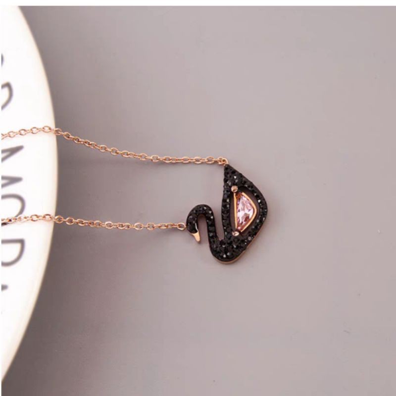 GG Kalung Liontin Mix Swan Titanium Rose Gold