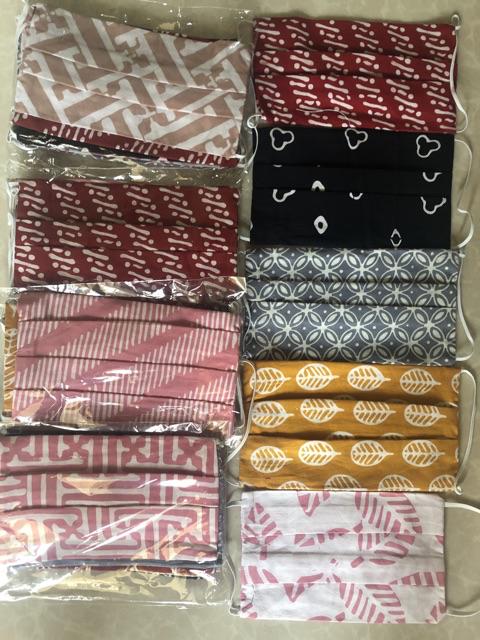 Masker Batik Model Baru Mj 1 Headloop (per Pack Isi 5 Pcs)