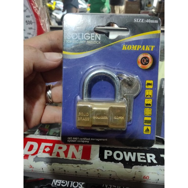 gembok Kuningan soligen bulat 40mm