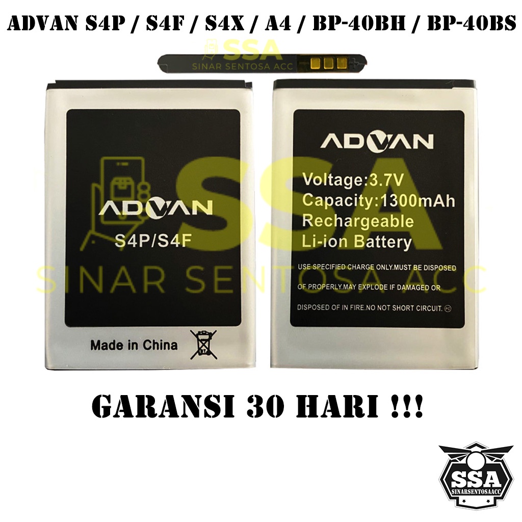 Baterai Original Advan S4P S4F S4X A4 BP-40BH BP-40BS BP40BS BP40BH BP 40BH BP 40BS OEM Batre Batrai Batrei Battery S 4P S 4F S 4X A 4 Ori HP Batu Batere Garansi Murah Awet