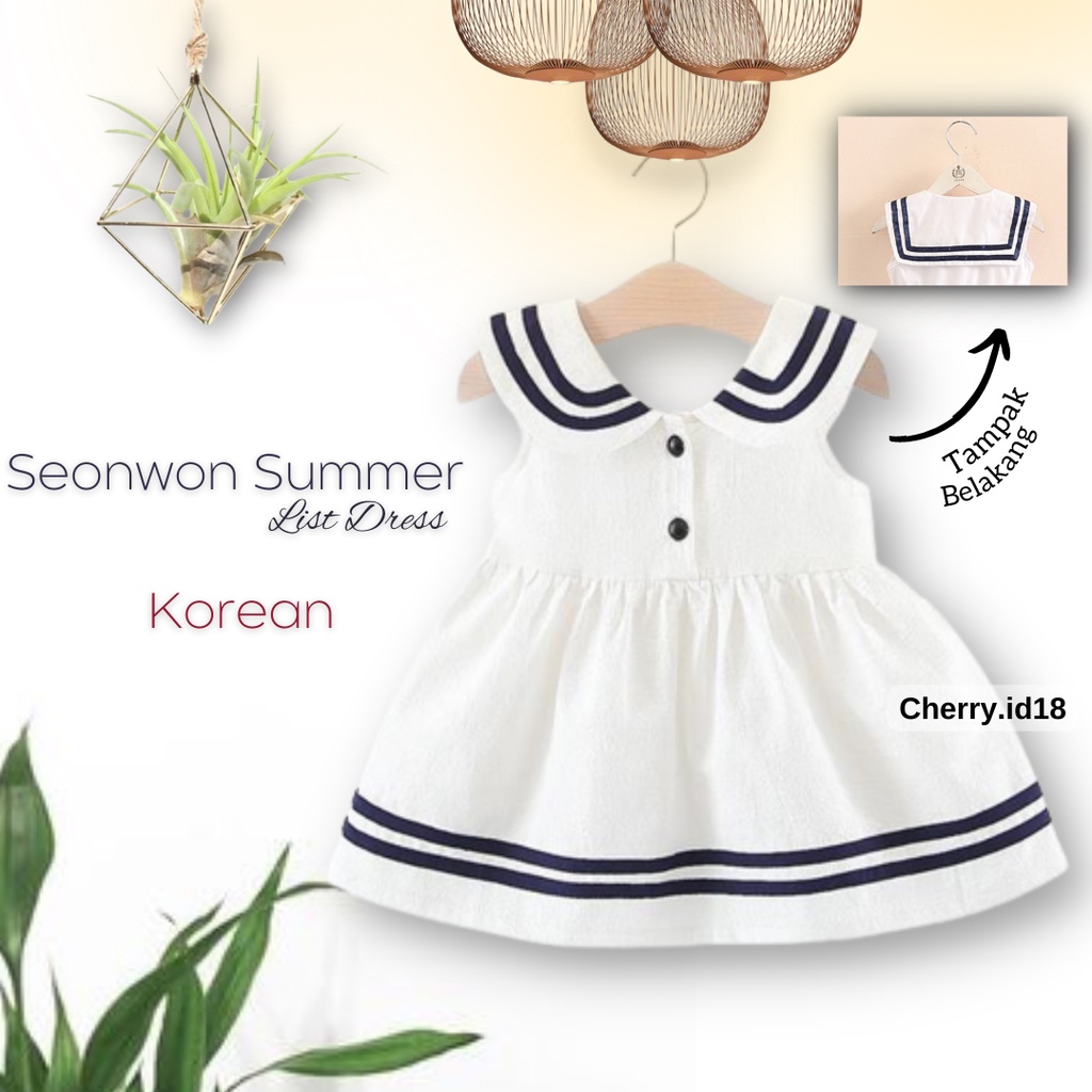 Cherry COD Seonwon Summer Dress Korean / Baju Anak Perempuan / Dress Cewek D48