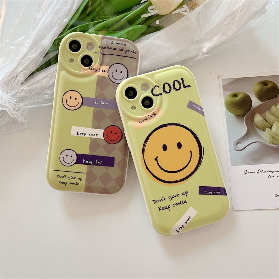 Soft Case Silikon Desain Smiley Face Untuk Apple IPhone 12 13 11 Pro Max X Xs Max Xr Kkhy