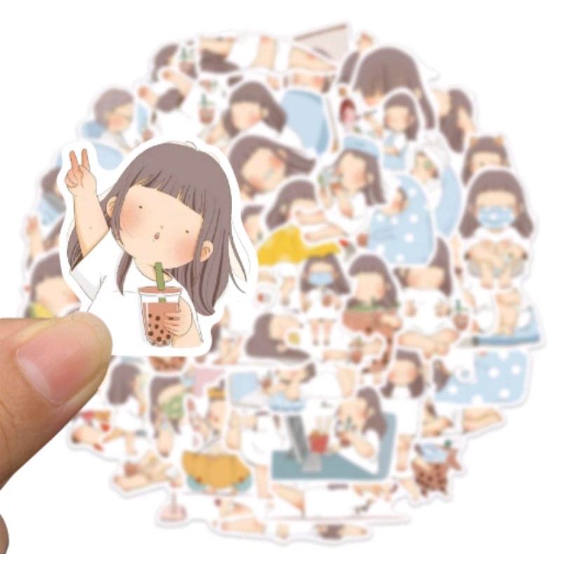 

10Pcs Stiker Deco Chubby Girl's Daily Life