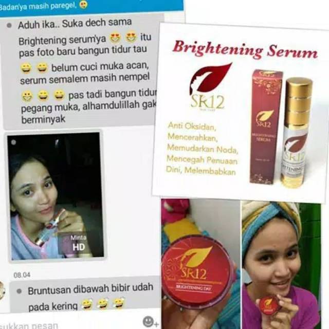 SERUM PEMUTIH SR12 HEMPAS FLEK HITAM / SERUM GLOWING / LIGHTENING SERUM SR12 / MEMUTIHKAN WAJAH ALAMI / BRIGHTENING SERUM