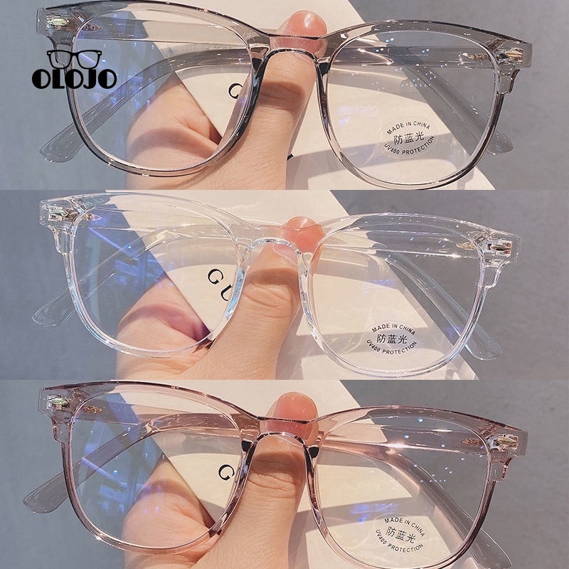 【COD】Kacamata Anti Radiasi Kacamata Anti blue Korea Wanita Untuk Pria Dan Wanita Fashion Gaya retro flat Eyeglasses