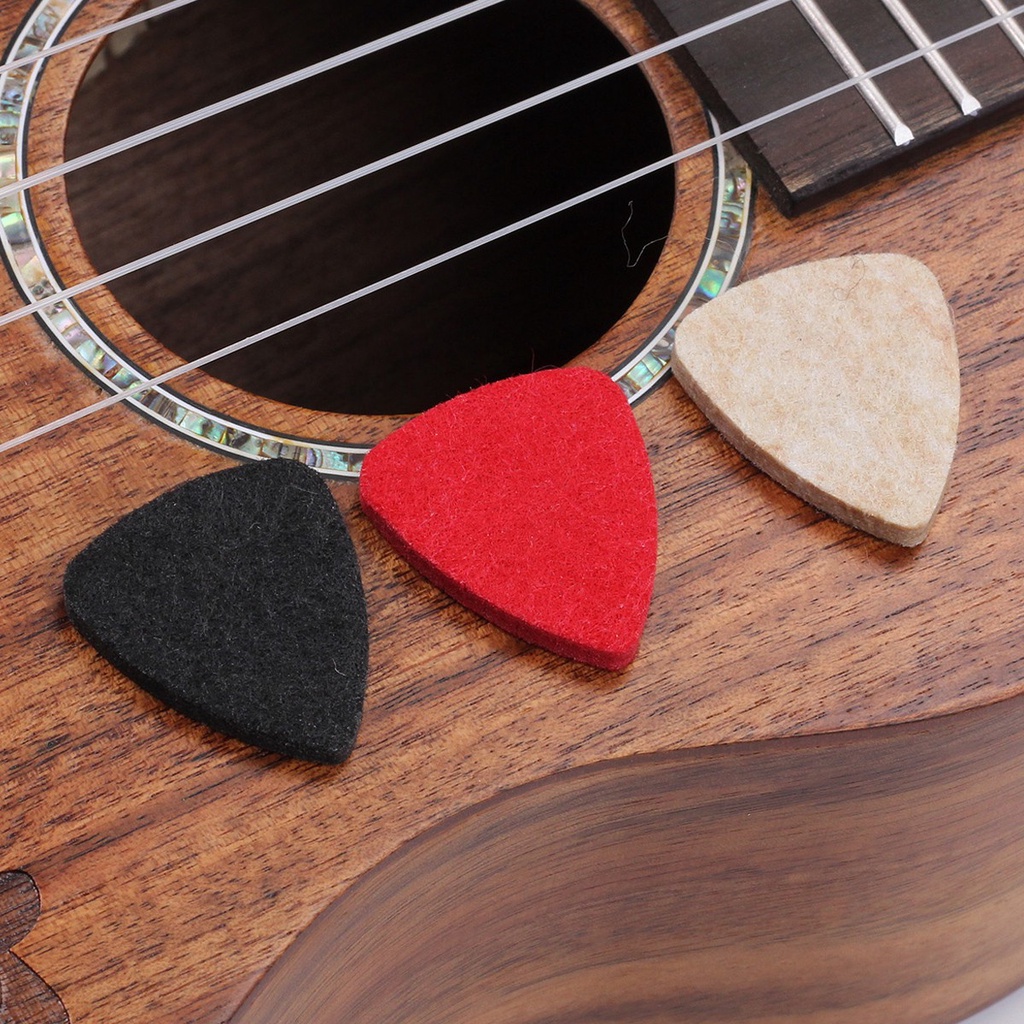 3pcs Pick Plectrum Ukulele Soprano Tenor Bahan Felt Lembut Ukuran 21 / 23 / 26 Inch Untuk Konser