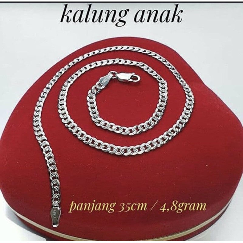 Kalung anak kalung sisik naga anak kalung perak 925 lapis emas putih