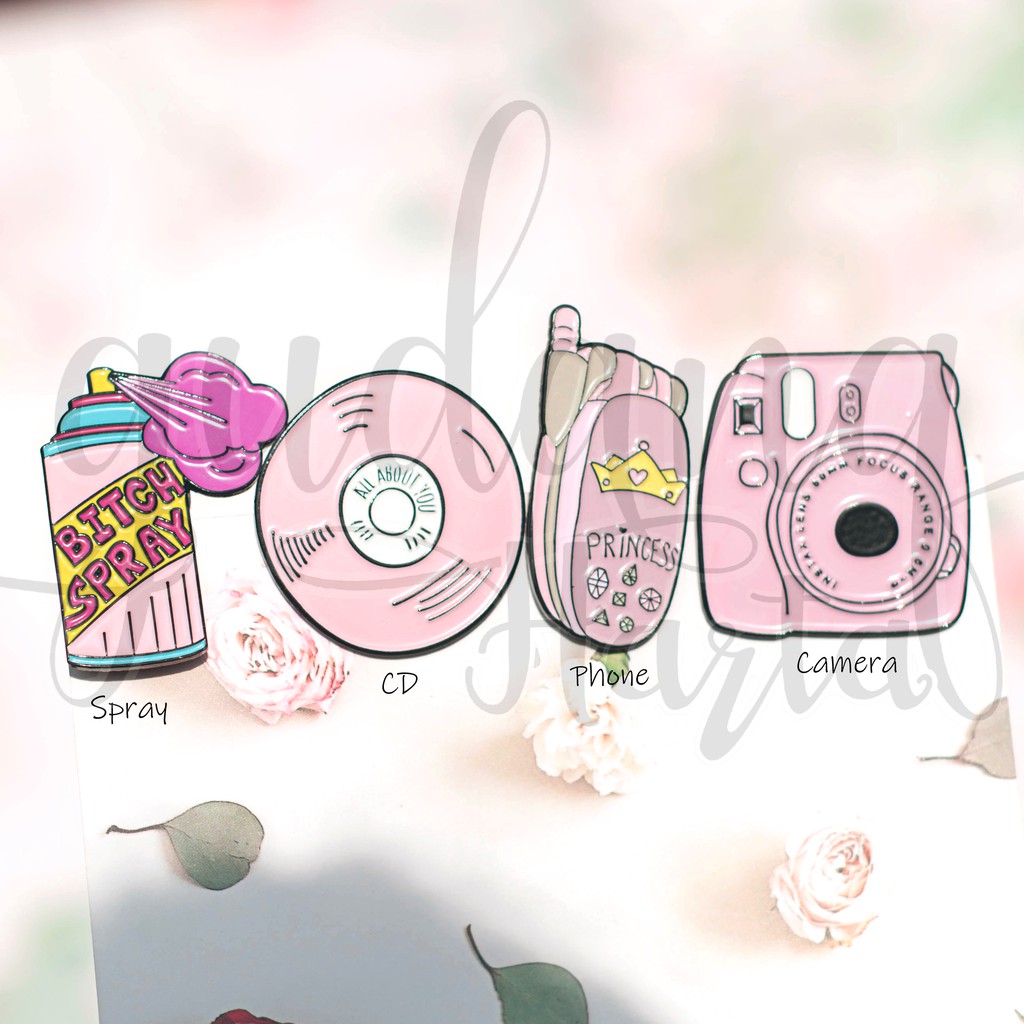 Pin Princess Pink Lucu Handphone Camera Bros Tas Unik GH 208089