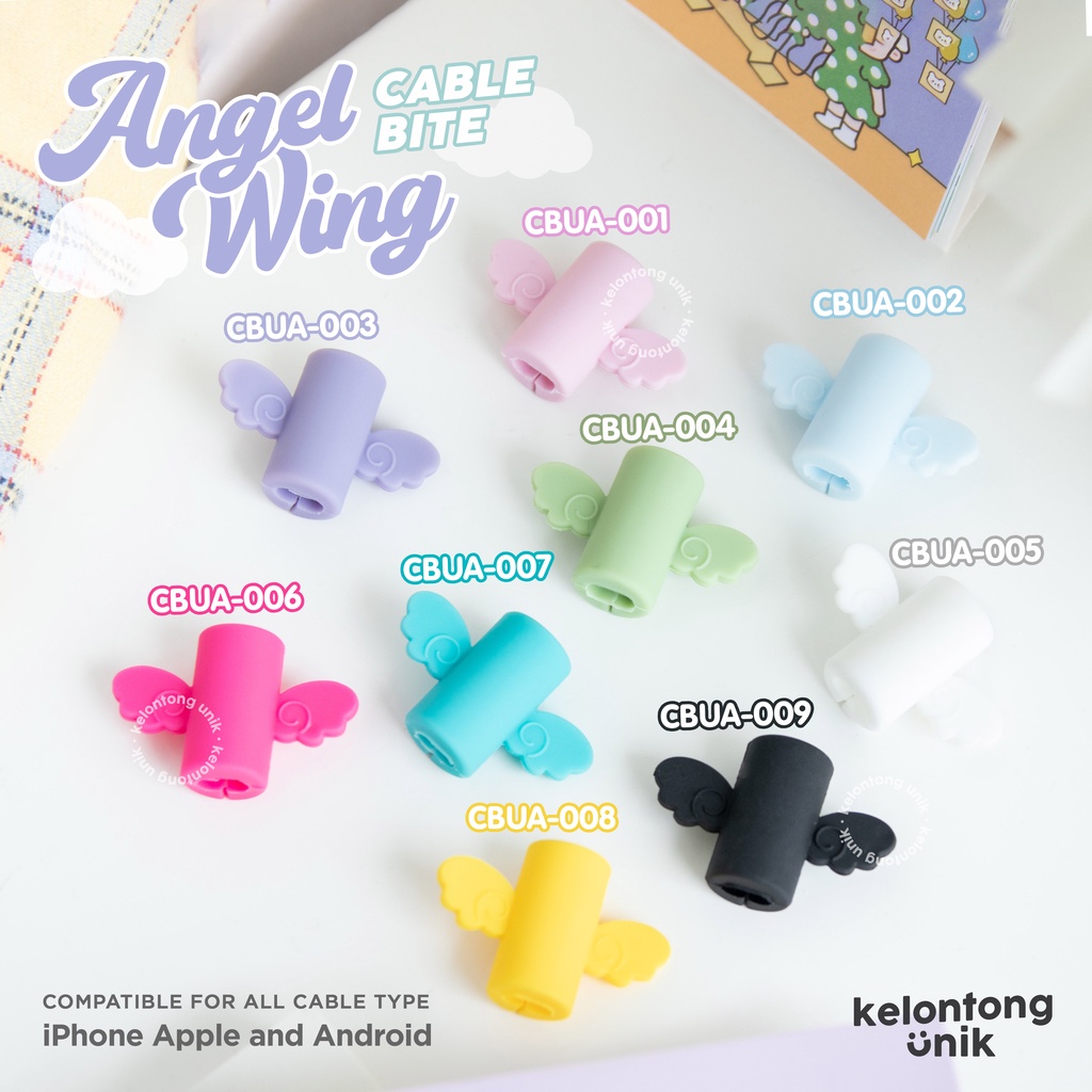 ANGEL WING - Cable Bite Universal/ Pelindung Ujung Kabel/ Cable Saver/ Cable Protector (Compatible for iPhone &amp; Android)