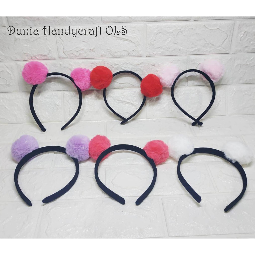 Bando Pom Pom Pompom Cantik Imut Lucu Gaya