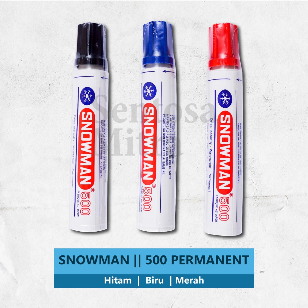 

Snowman Spidol Permanent Besar Jumbo 500 Tinta Hitam Biru Merah