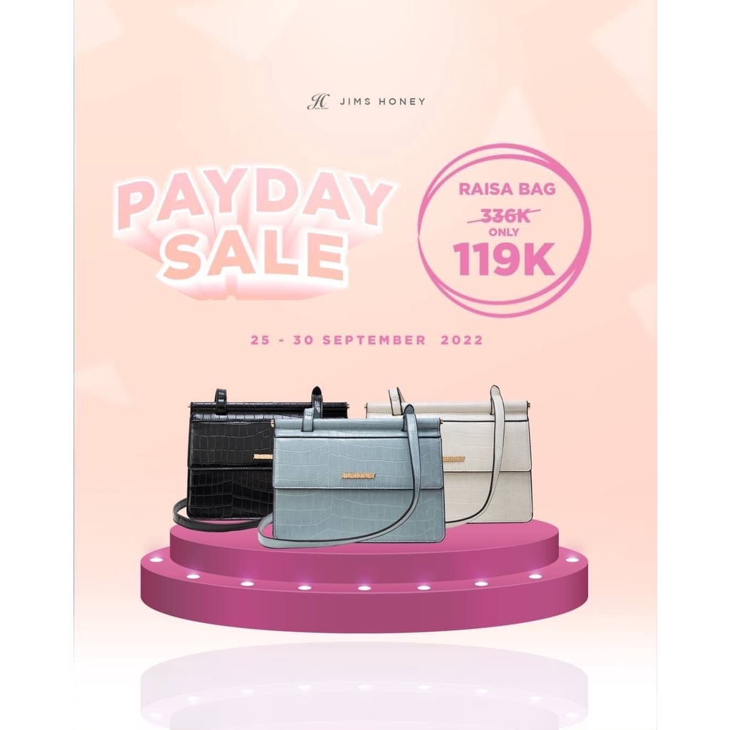JIMS HONEY JH RAISA BAG Tas Slempang Wanita Croco Simple Elegant Promo Murah Jimshoney