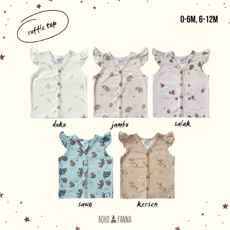 BOHOPANNA RUFFLE TOP BOHOBABY BAJU ATASAN RUFFLE ANAK