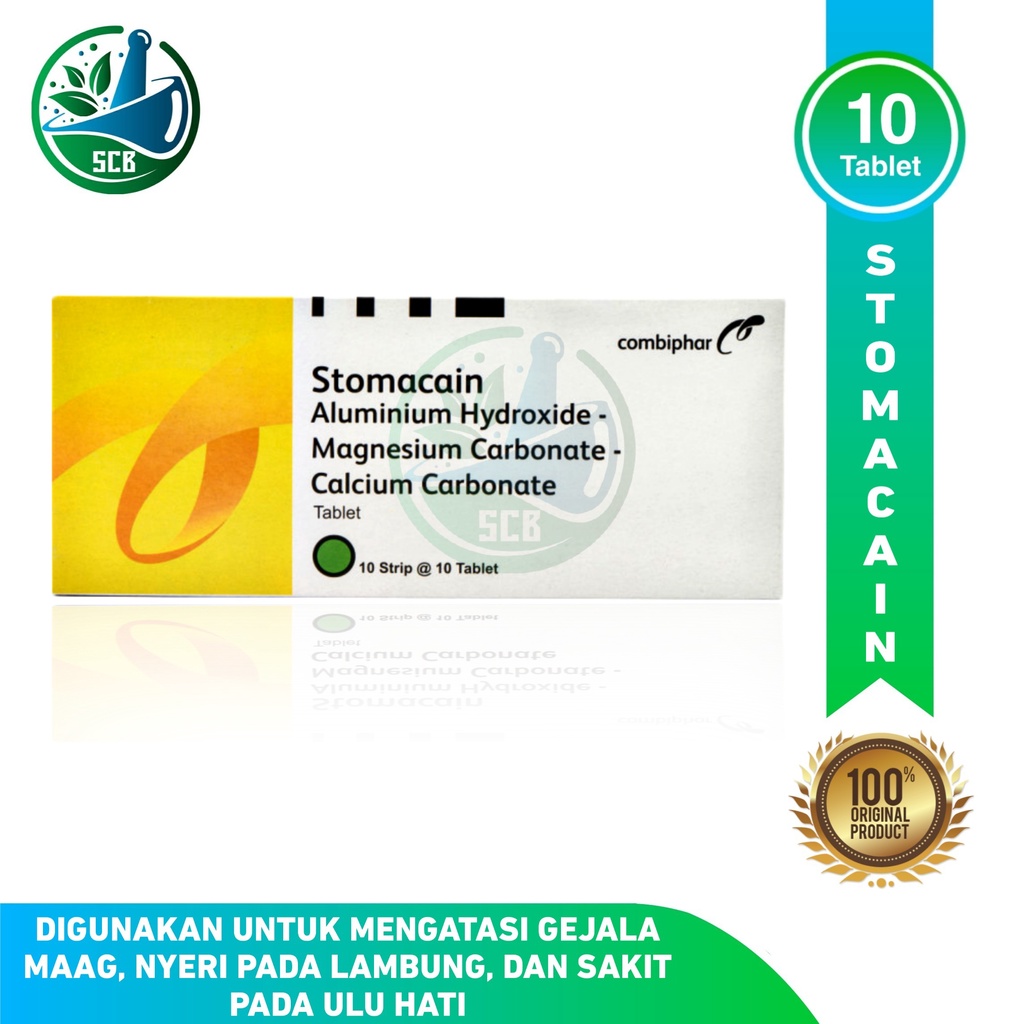 Stomacain Strip 10 Tablet - Obat Lambung