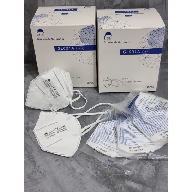 MASKER KN95 HIJAB PUTIH GL001A 1BOX ISI 50PCS KN95 HEADLOOP