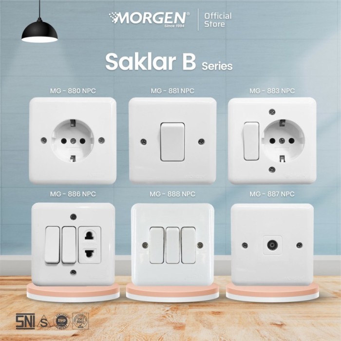 Morgen B Series IB Saklar Stop Kontak All Type Premium SNI Bestprice