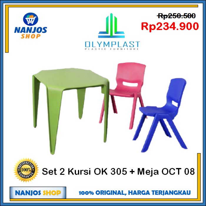 SET 2 Kursi OLYMPLAST OK 305 Kursi Anak + 1 Meja OCT OCT 08 Meja Anak