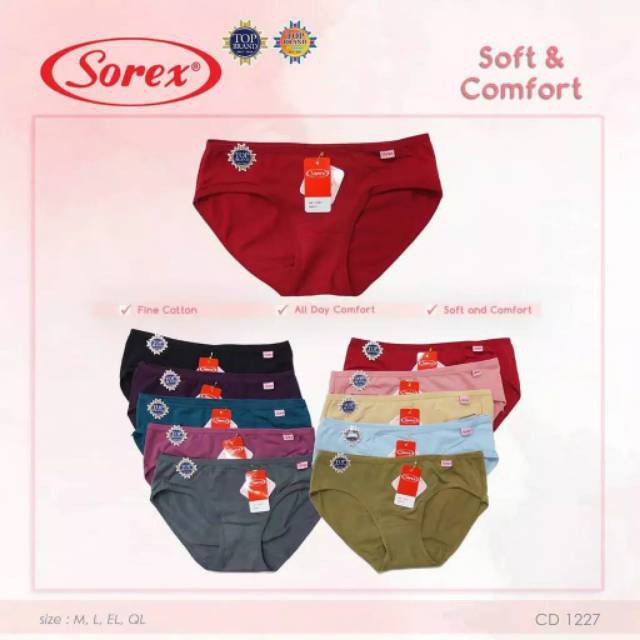 6 Pcs CD Sorex 1227 Mini Soft &amp; Comfort | Celana Dalam Sorex Wanita Dewasa | Celana Wanita | Sguna 6