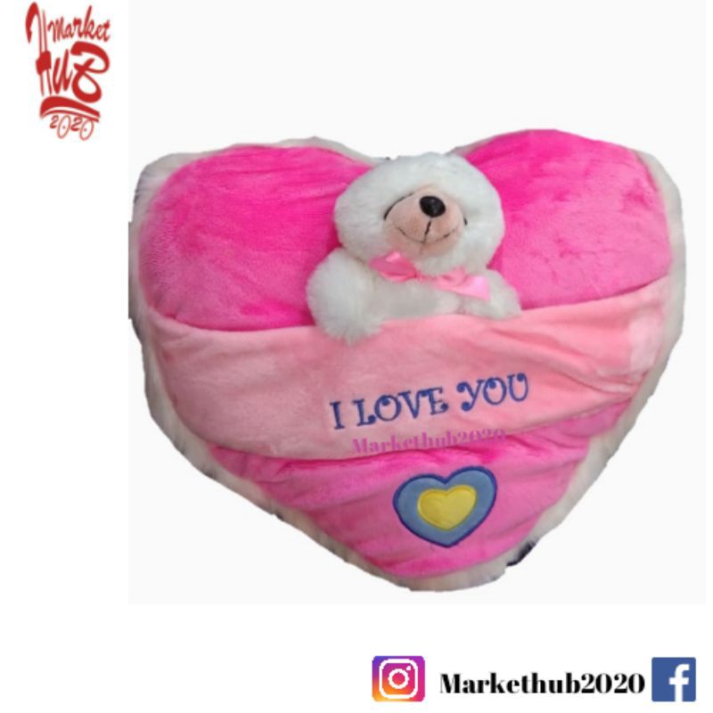 Bantal Valentine Extra Boneka Kecil Lucu Bertulis I Love You