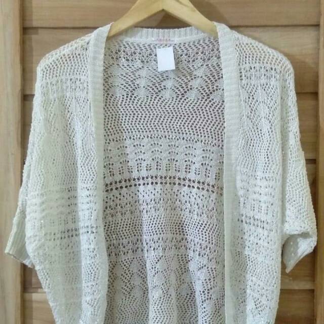 Cardigan rajut jaring COLZA