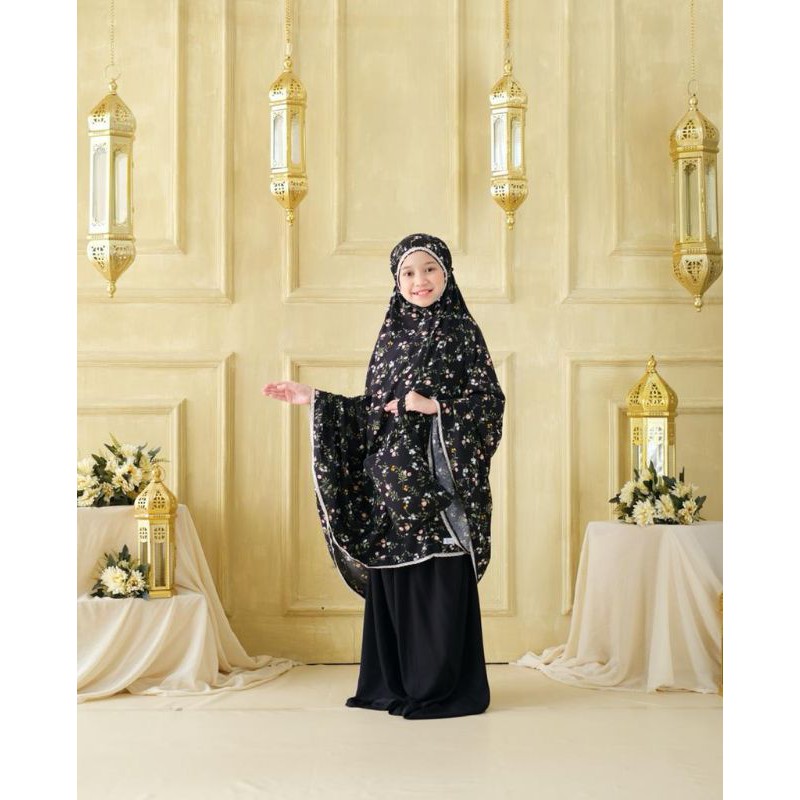 MUKENA RAYON ORI ANAK ZLATRA ROSE BLACK