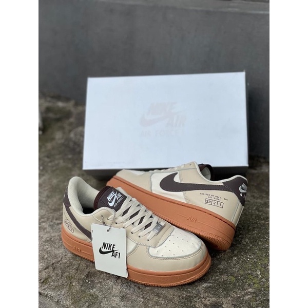 SEPATU NIKE AIR FORCE 1 COFFE PREMIUM BNIB