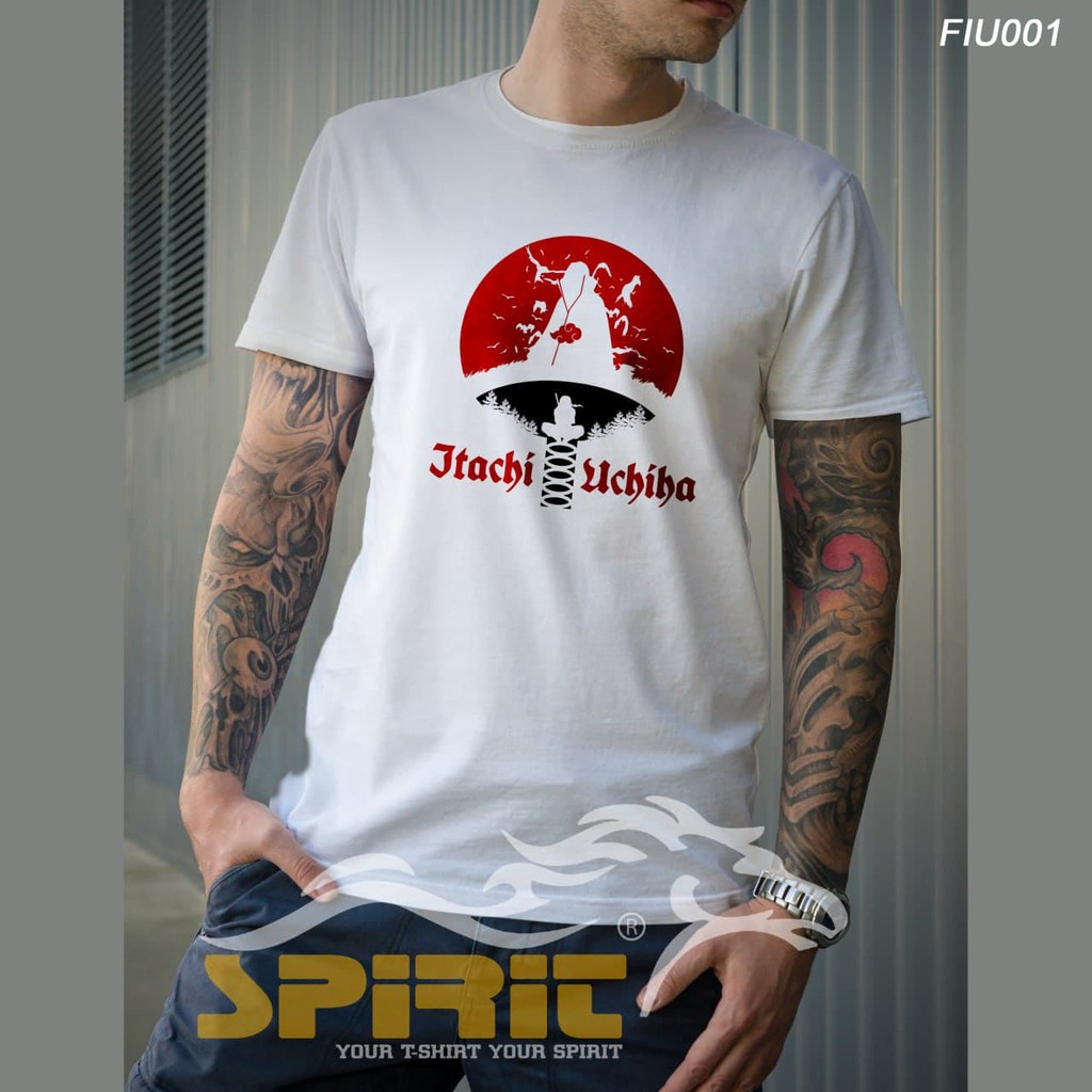Baju Kaos Atasan Distro Itachi Uchiha Pakaian Pria Pendek Original Sprit T-shirt Murah