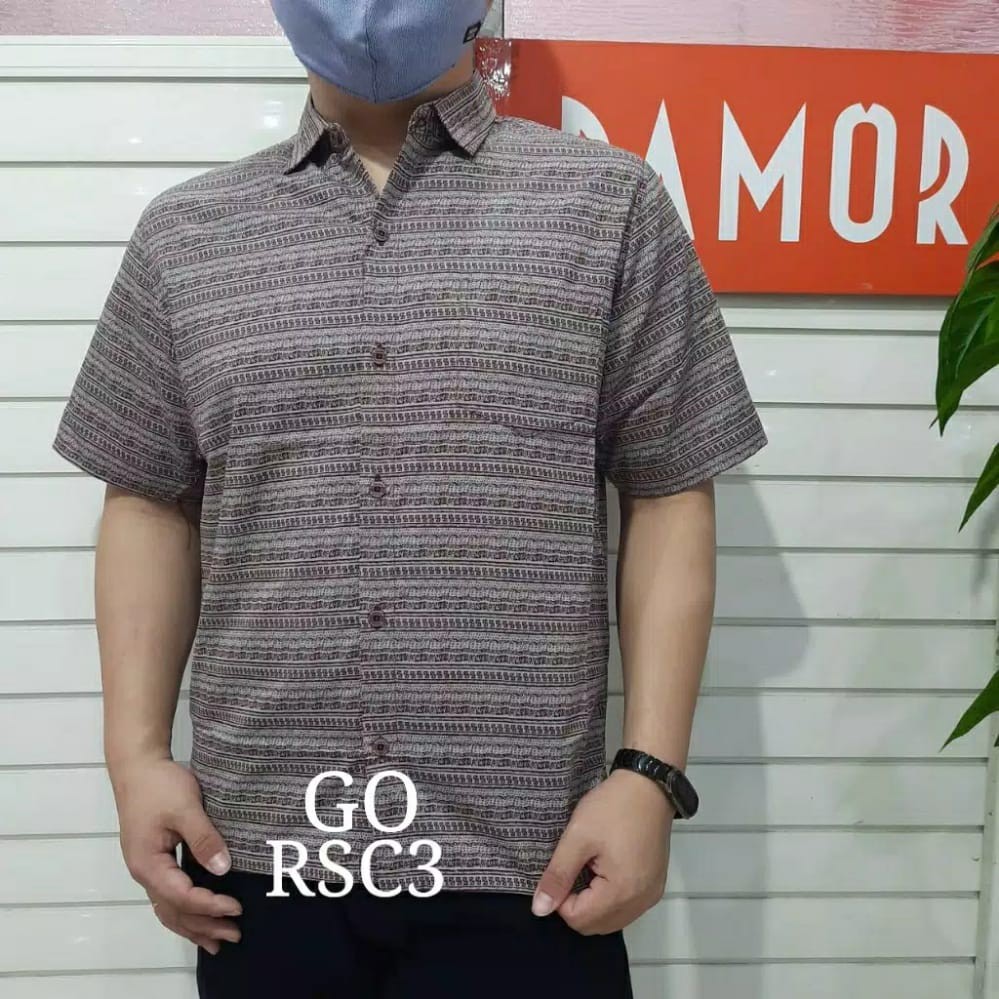 gos  RSC DAMOR (CRESSIDA) KEMEJA Reguler Pria Baju Cowok Pakaian Pria Kemeja Lengan Pendek Kasual