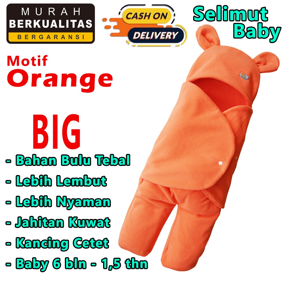 Selimut Bayi Tebal Selimut Bayi Lembut Baby Blanket Baby Sleeping Bag Motif Orange Shopee Indonesia