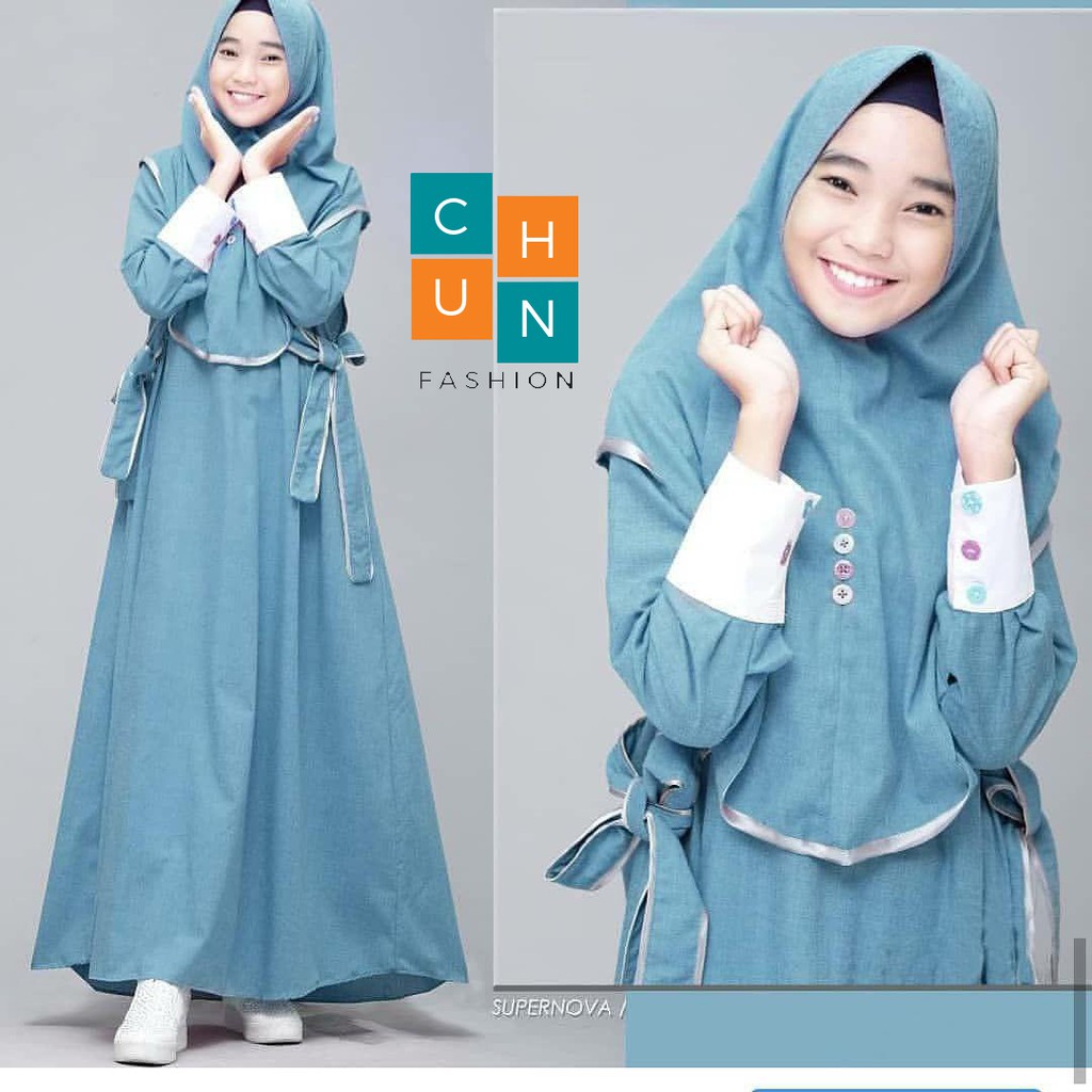 Jual Busana Muslim Gamis Anak Perempuan Murah Syari kids 10 11 12 13 14
