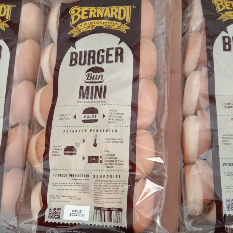 

Roti burger benardi mini polos isi 20 Berat 620 gr