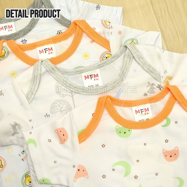 4pc Baju Jumsuit Bayi 0-12 BULAN PREMIUM 100% COTTON Newborn Kaos Bayi import BN-5211 / BN-5211-02