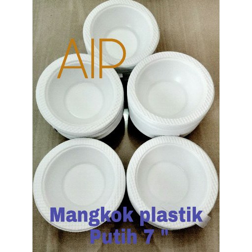 Terbaru Mangkok plastik mangkok kuah Mangkok putih 7 inci
