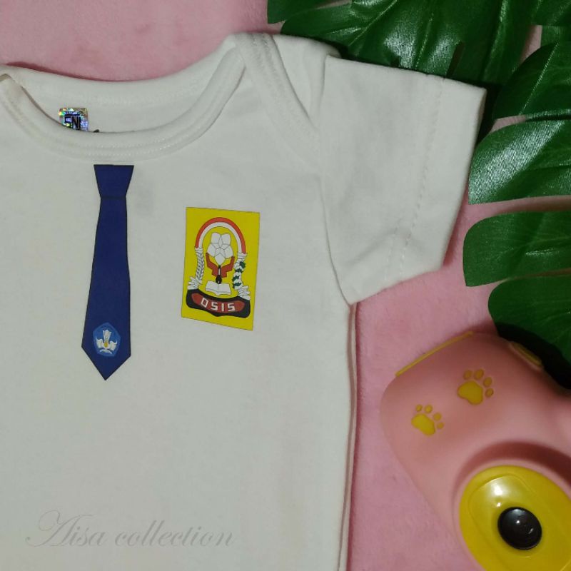 AISA baju bayi custom nama jumsuit jumper bodysuit seragam sekolah SD SMP SMA murah lucu newborn-6