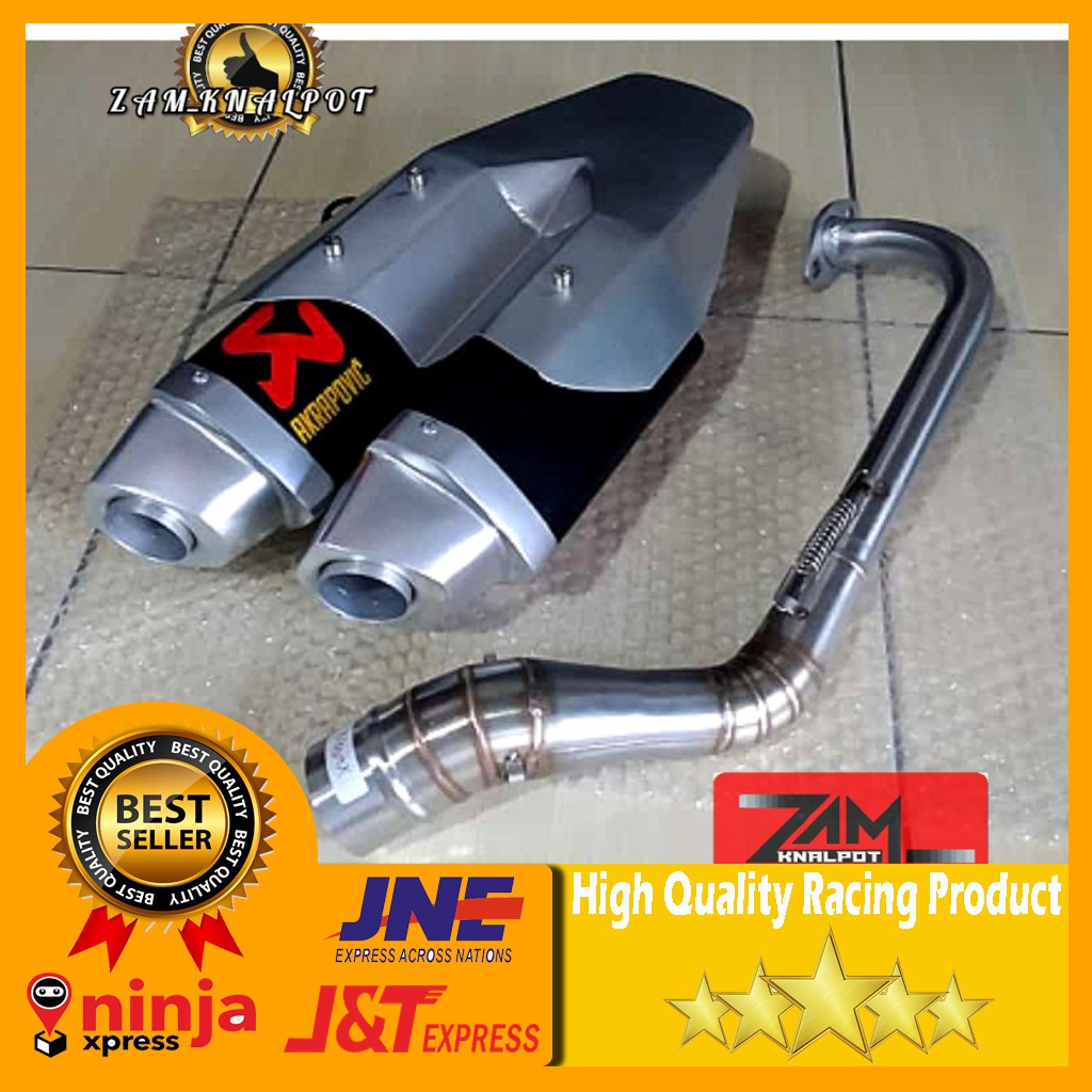 Knalpot Akrapovic Model Ori CBR250RR Silver ( fullsystem pnp )