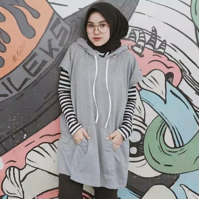 Sweater Cewek Original Hoodie Kaos Fashion Wanita Panjang Keren Murah - Hitam, M