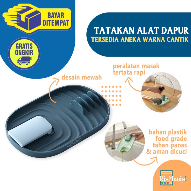 KITCHEN COOKWARE HOLDER Rak Oval Tatakan Alat Masak Wadah Peralatan Dapur Spatula Sutil Tutup Panci