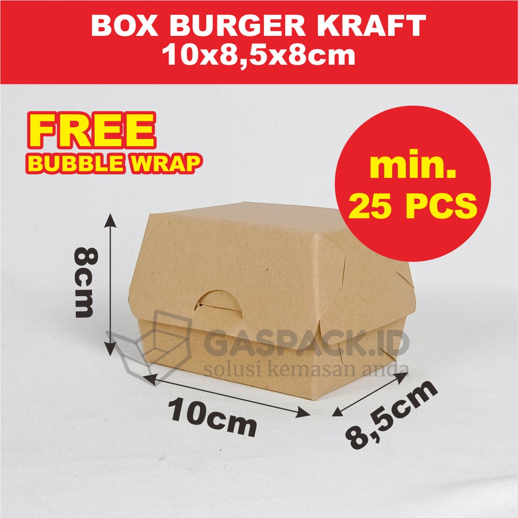 

KEMASAN BURGER BOX BURGER PAPER BOX BURGER KOTAK BURGER KRAFT PE UKURAN 10x8x8,5cm