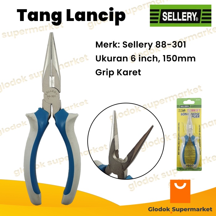 Tang Lancip Jepit 6 inch Sellery 88-301 Long Nose Pliers 150mm