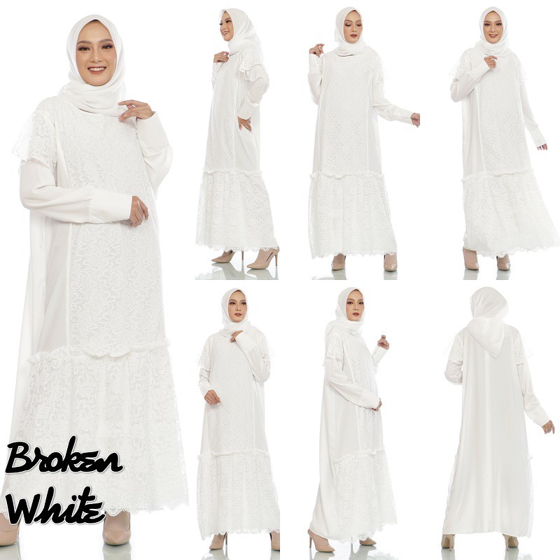 SAFA - SAVA MAXI / DRESS / GAMIS / LONG DRESS MUSLIM - BAHAN IT CREPE MIX BRUKAT - BAJU LEBARA