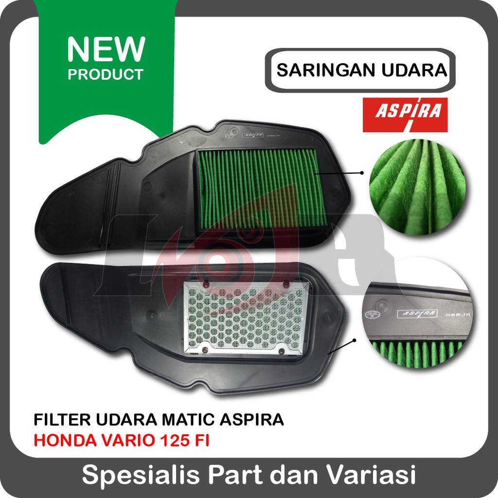 Aspira Saringan Filter Udara Vario 125 PCX 150 Honda Matic Injection Astra Part KZR