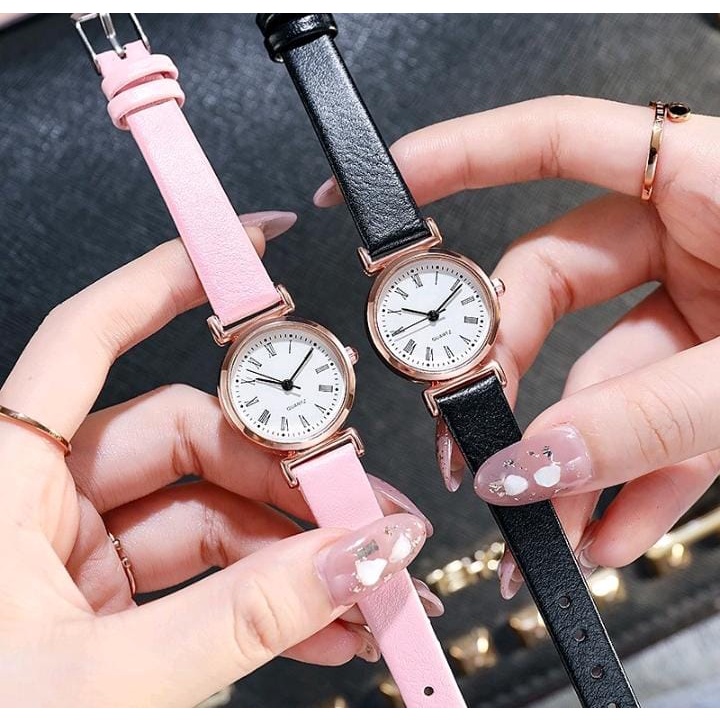 Jam Tangan Wanita Kecil Analog Quartz Dengan Strap PU Leather (013PU)