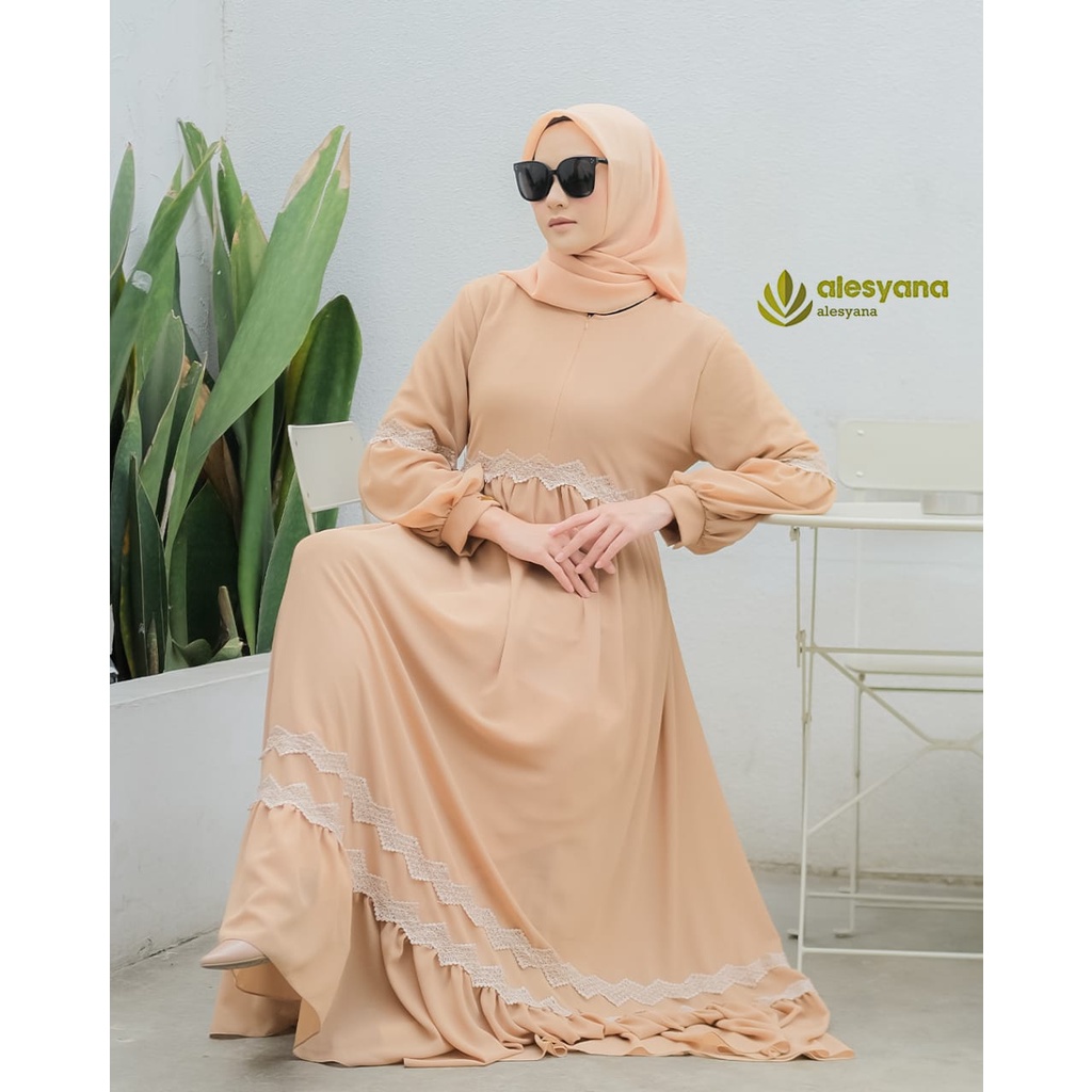 ALESYANA DRESS ORI berlabel CERUTY BABYDOLL muslim terkini model renda