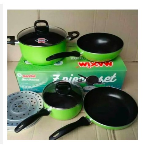 [ Maxim ] Teflon / Panci / Wajan Set Penggorengan Maxim Halania 7 SET! ( FREE BUBBLE )