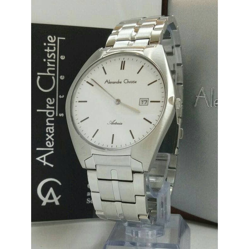 JAM TANGAN PRIA ALEXANDRE CHRISTIE AC 8521 SILVER WHITE ORIGINAL GARANSI RESMI 1 TAHUN