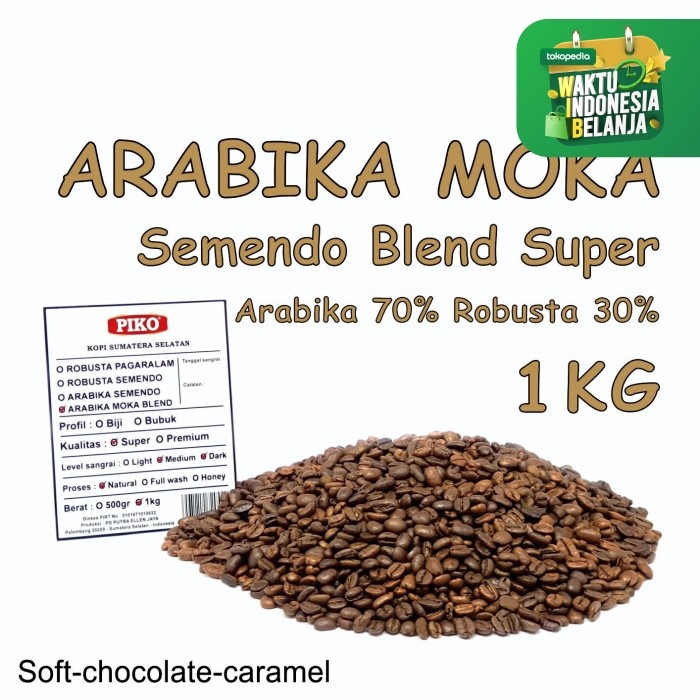 

(BISA COD) KOPI ARABIKA MOKA SEMENDO BLEND 1 KG ROASTED BIJI KOPI / BUBUK KOPI - Biji Kopi