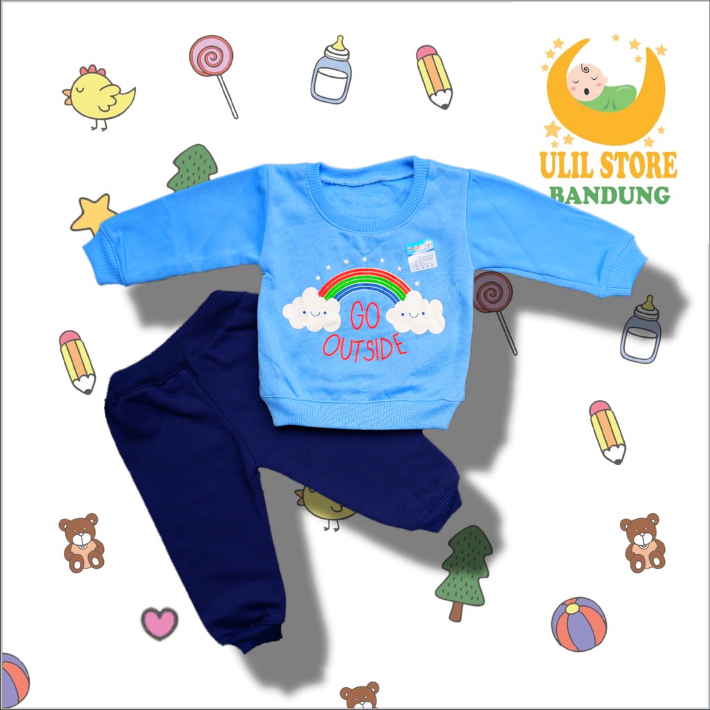 Setelan Jaket Bayi Anak 3 - 18 Bulan, Setelan Sweater Anak GO OUTSIDE, Sweater Bayi Celana Joger-3